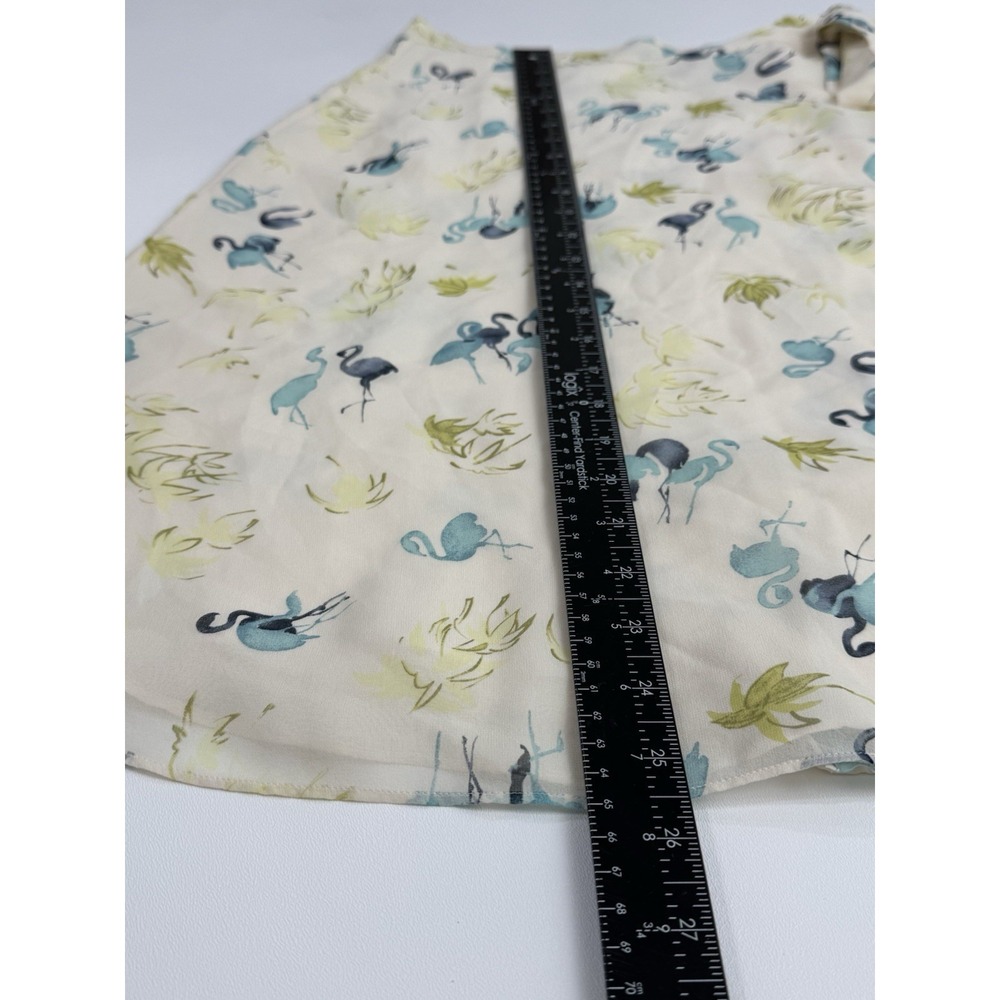 VINTAGE TOMMY BAHAMA WATERCOLOR FLAMINGO PRINT 100% SILK WRAP SKIRT Sz 4 - 6 - Picture 5 of 8